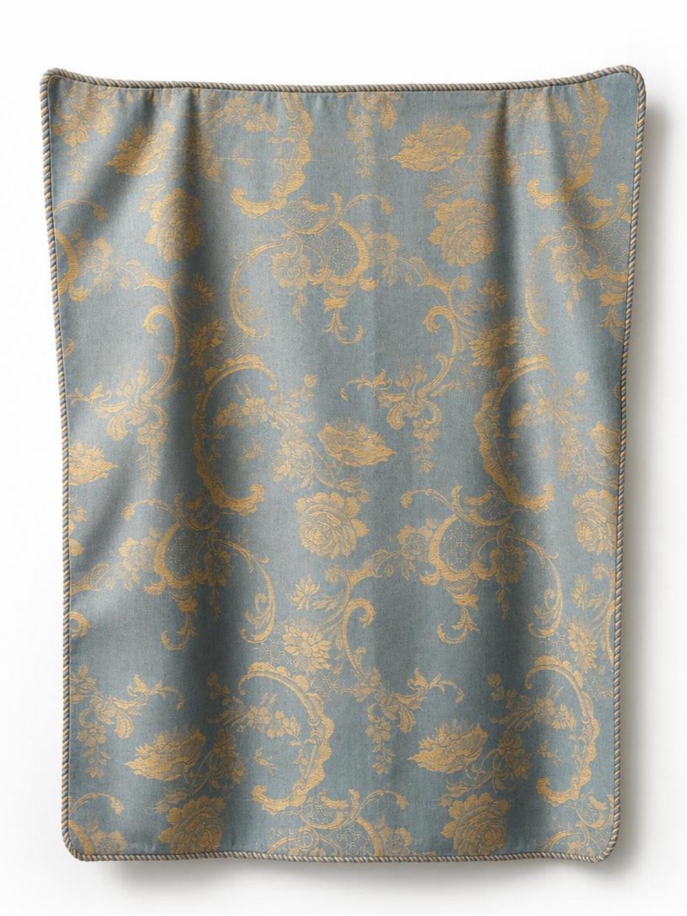 Hollander NWOT Giant Pillow Shams, Set of 2, french blue&cream jacquard, 31”x27”